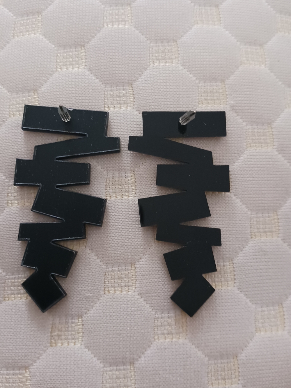 Geometric Black Statement Drop Earrings